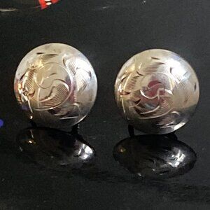 Classy etched sterling earrings by Burkhardt